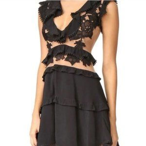 For Love & Lemons Nude & Black Applique Dress